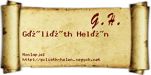Góliáth Helén névjegykártya